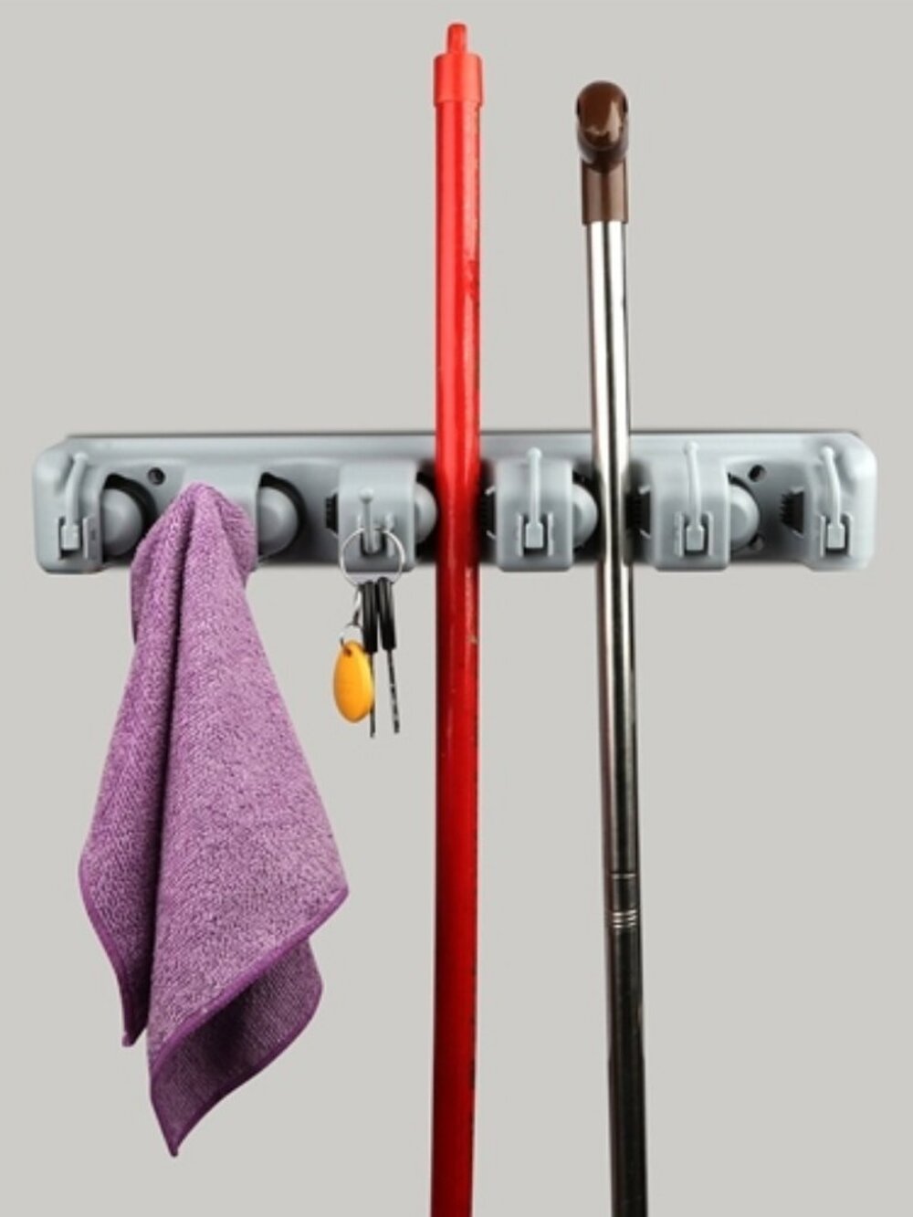 Broom Holder Wall Mount Mop Organizer Rack Garage Storage Tool Hanger